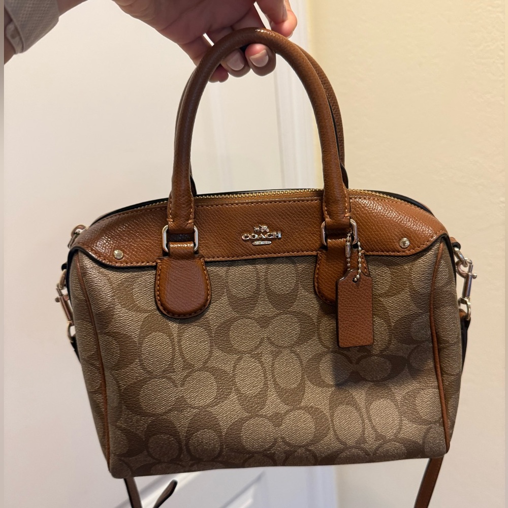 Coach Tan and Brown Signature Satchel
